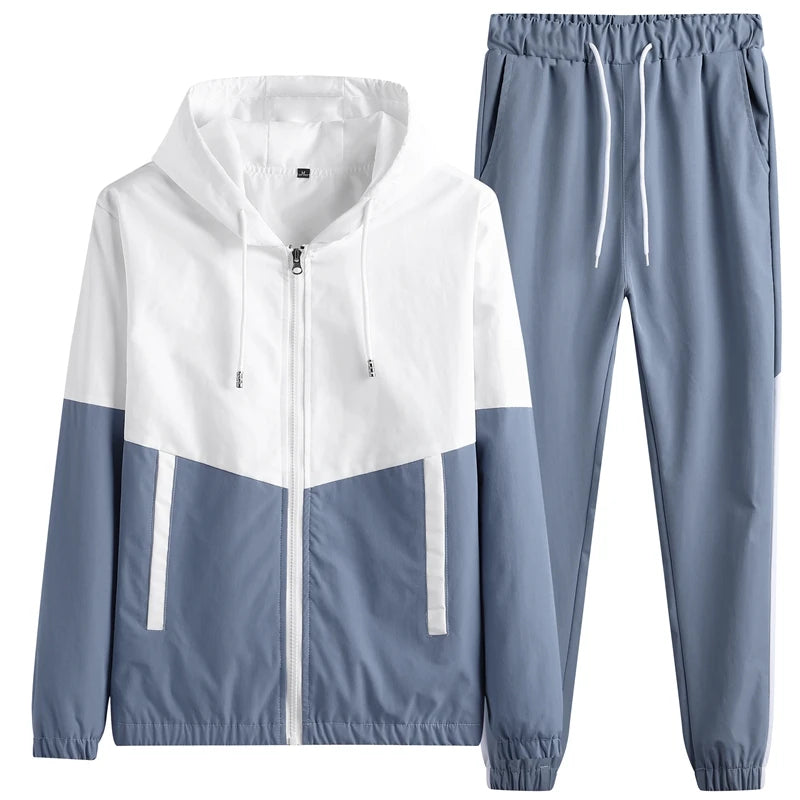 Men Tracksuit Hooded Sportswear Jackets And Pants