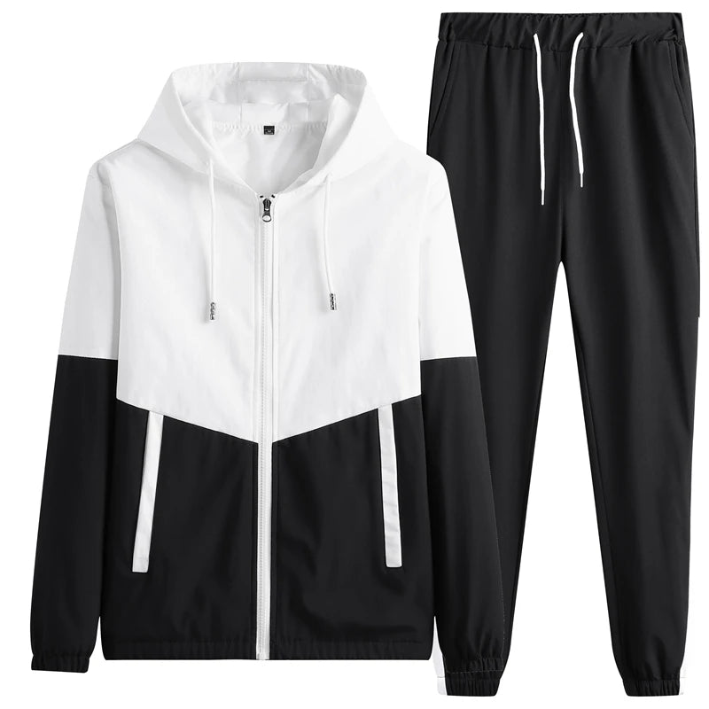 Men Tracksuit Hooded Sportswear Jackets And Pants