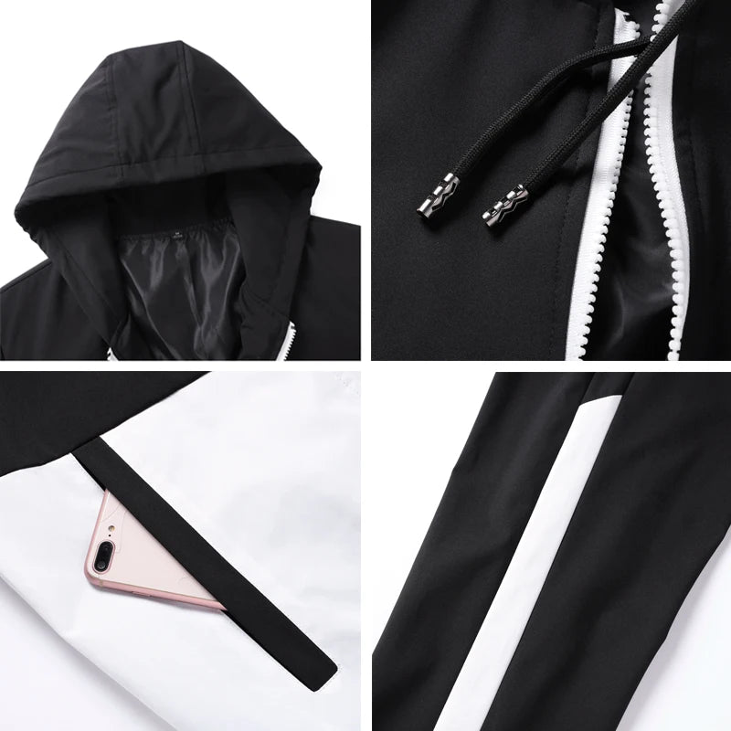 Men Tracksuit Hooded Sportswear Jackets And Pants