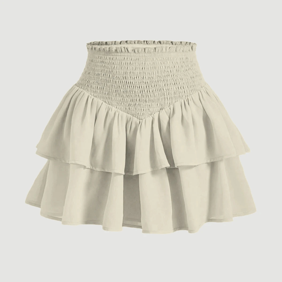 Waist Layered Mini Peplum Preppy Skirts