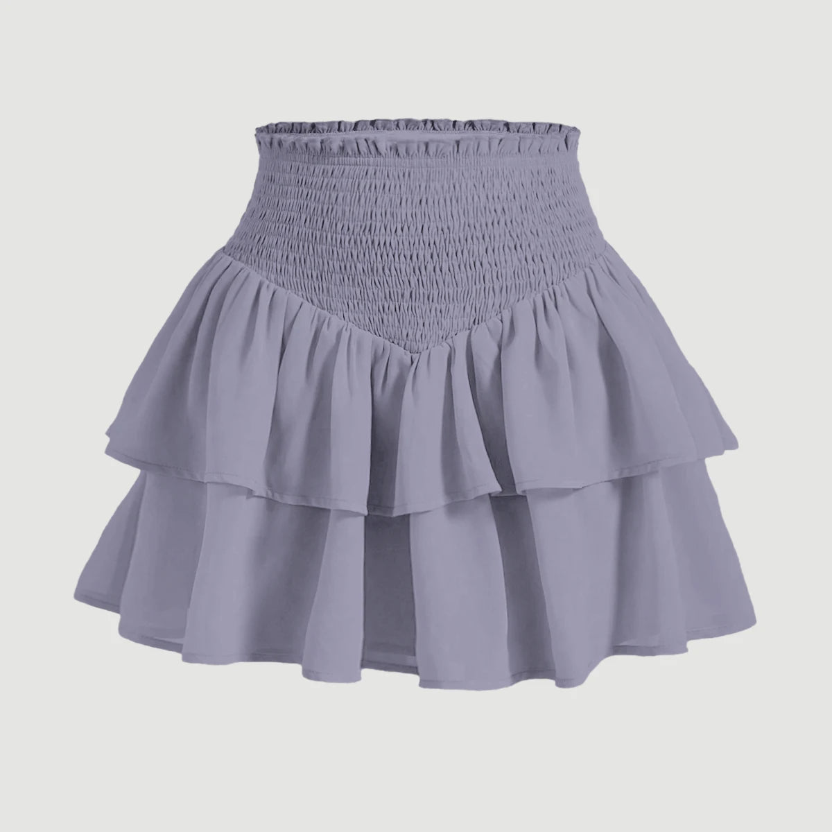 Waist Layered Mini Peplum Preppy Skirts