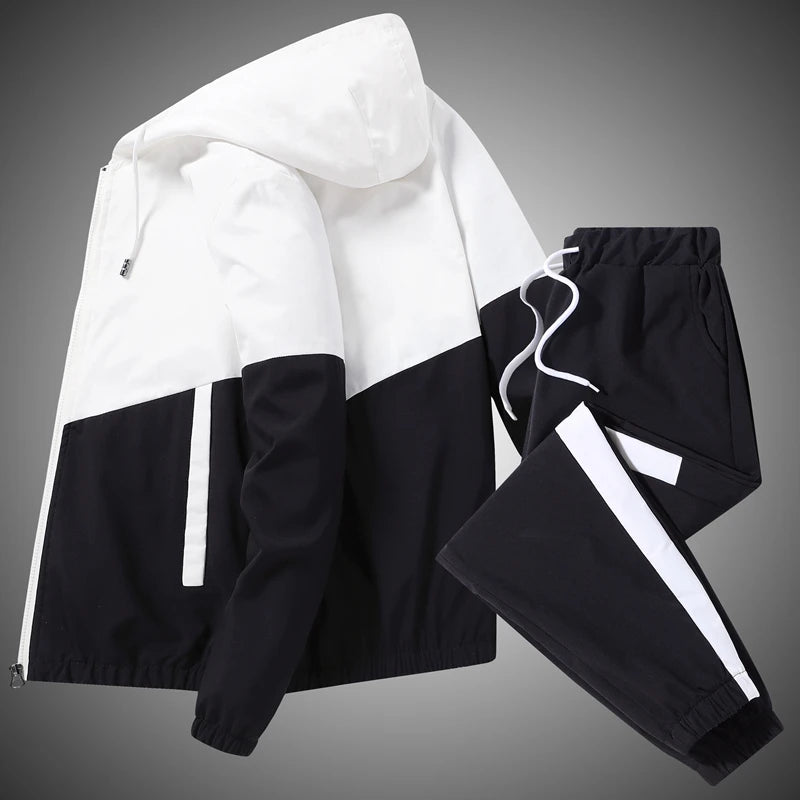 Men Tracksuit Hooded Sportswear Jackets And Pants